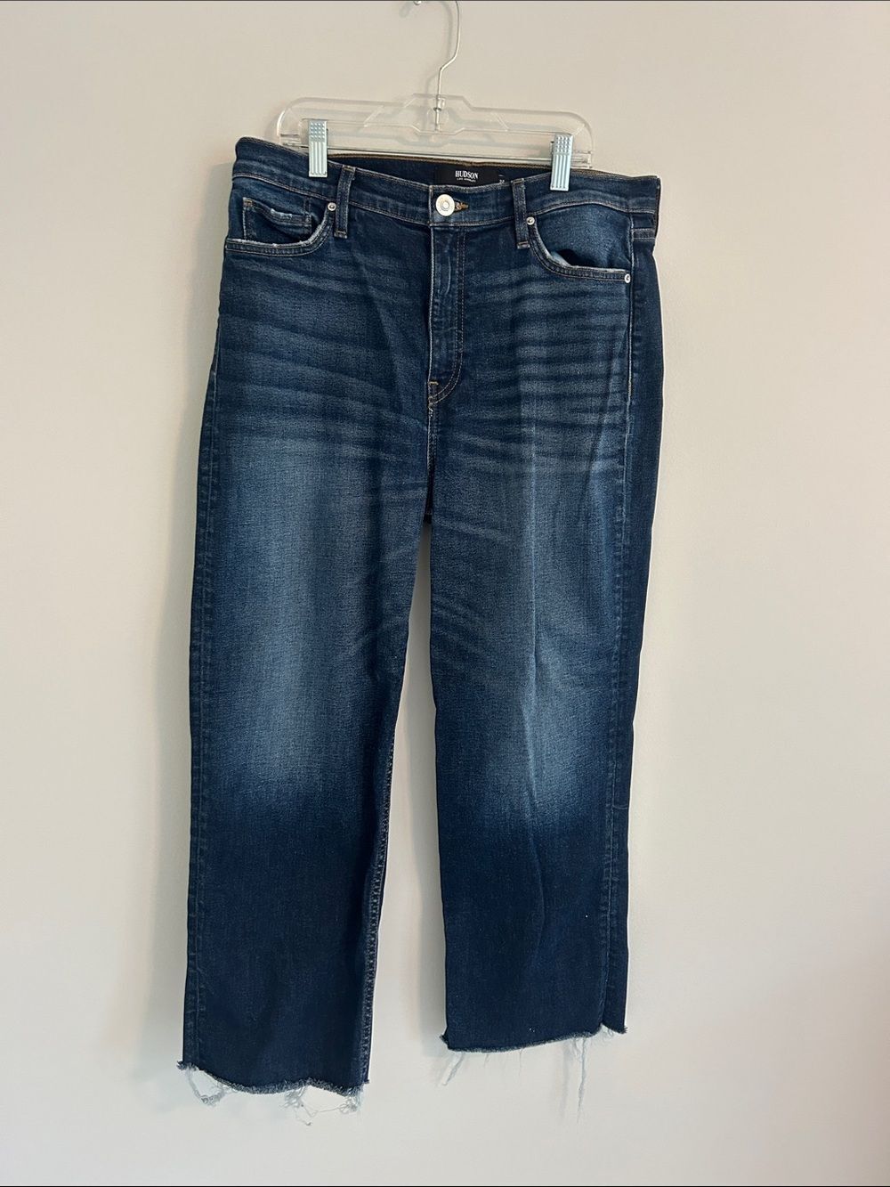 Hudson Remi Straight Cropped Jeans Dark Wash High Rise Size 32